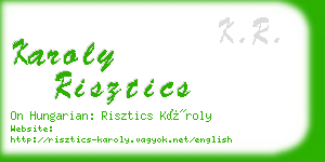 karoly risztics business card